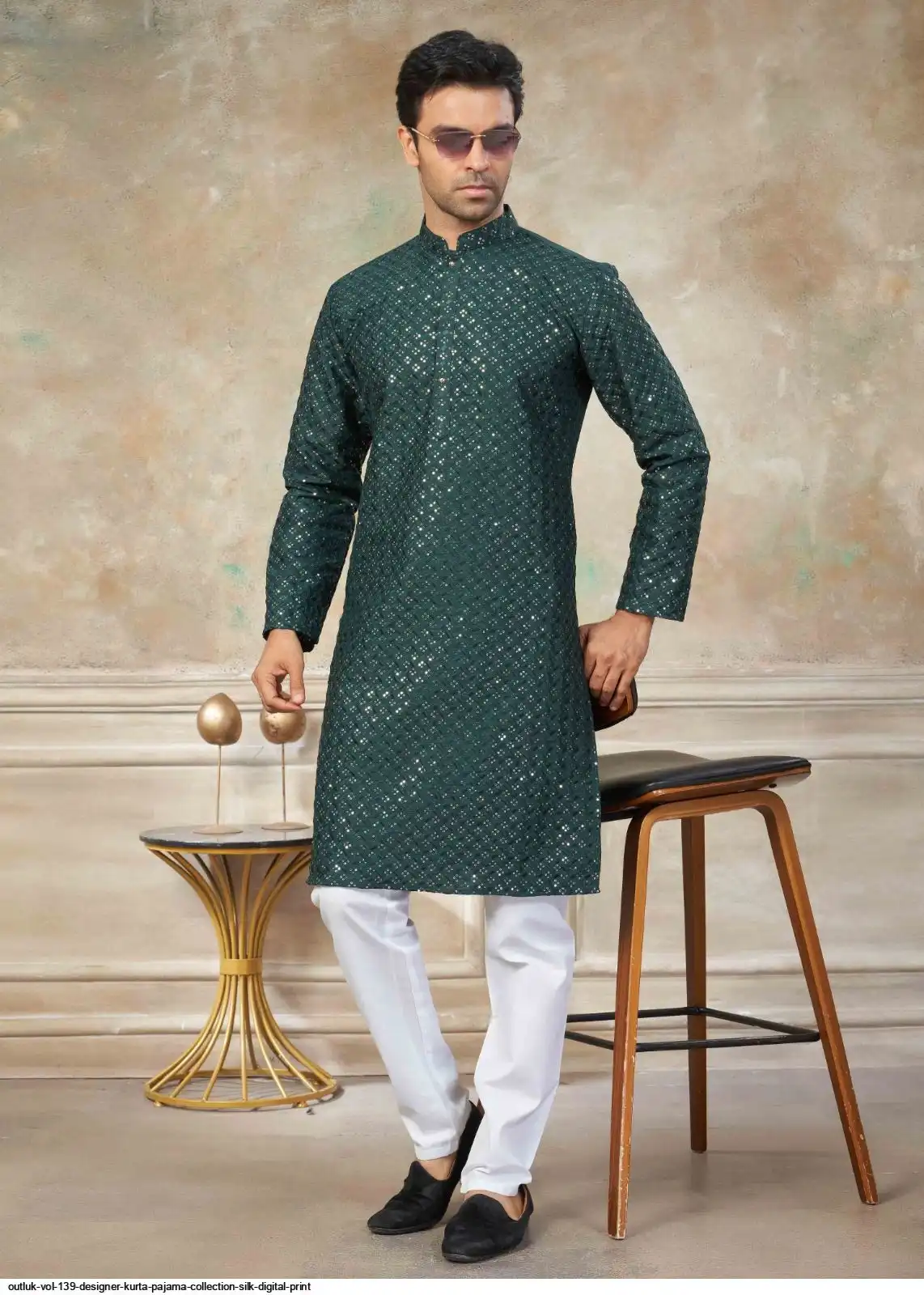 OUTLUK VOL 139 DESIGNER KURTA PAJAMA COLLECTION SILK DIGITAL PRINT A