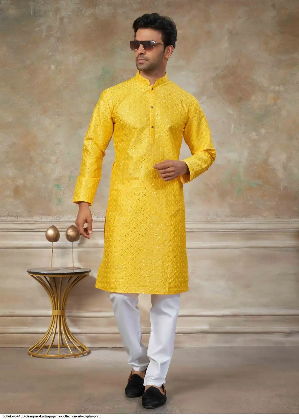 OUTLUK VOL 139 DESIGNER KURTA PAJAMA COLLECTION SILK DIGITAL PRINT B