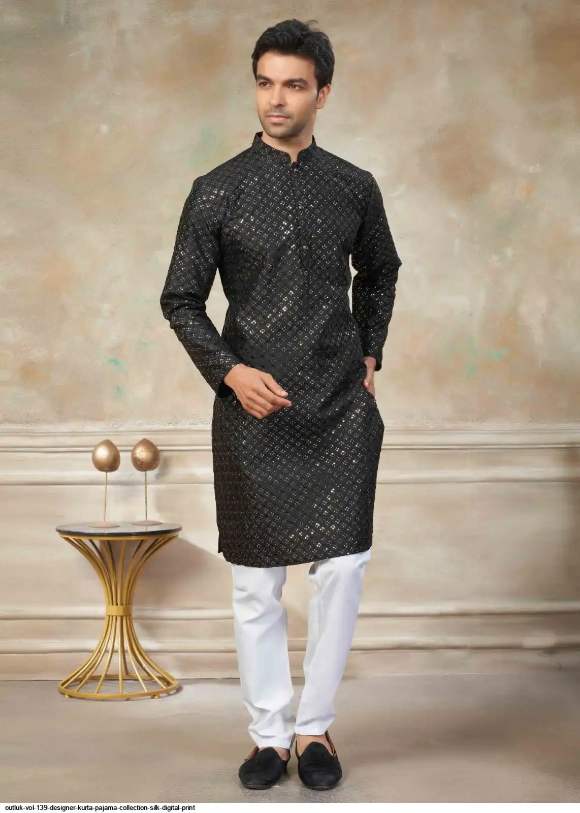 OUTLUK VOL 139 DESIGNER KURTA PAJAMA COLLECTION SILK DIGITAL PRINT F