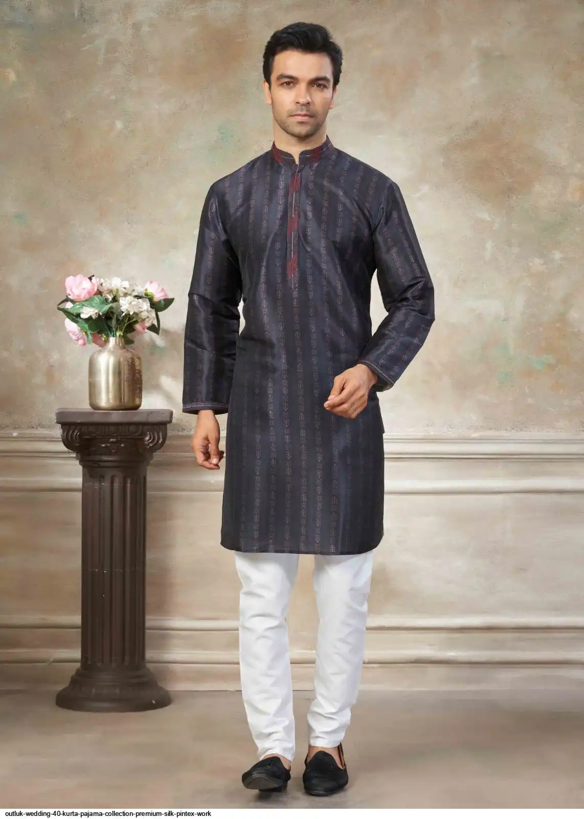 OUTLUK WEDDING 40 KURTA PAJAMA COLLECTION PREMIUM SILK PINTEX WORK E
