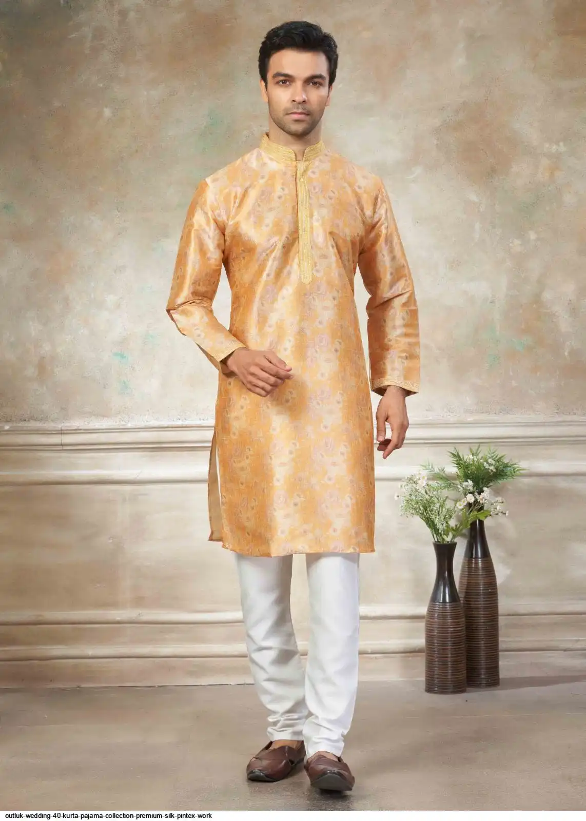 OUTLUK WEDDING 40 KURTA PAJAMA COLLECTION PREMIUM SILK PINTEX WORK B