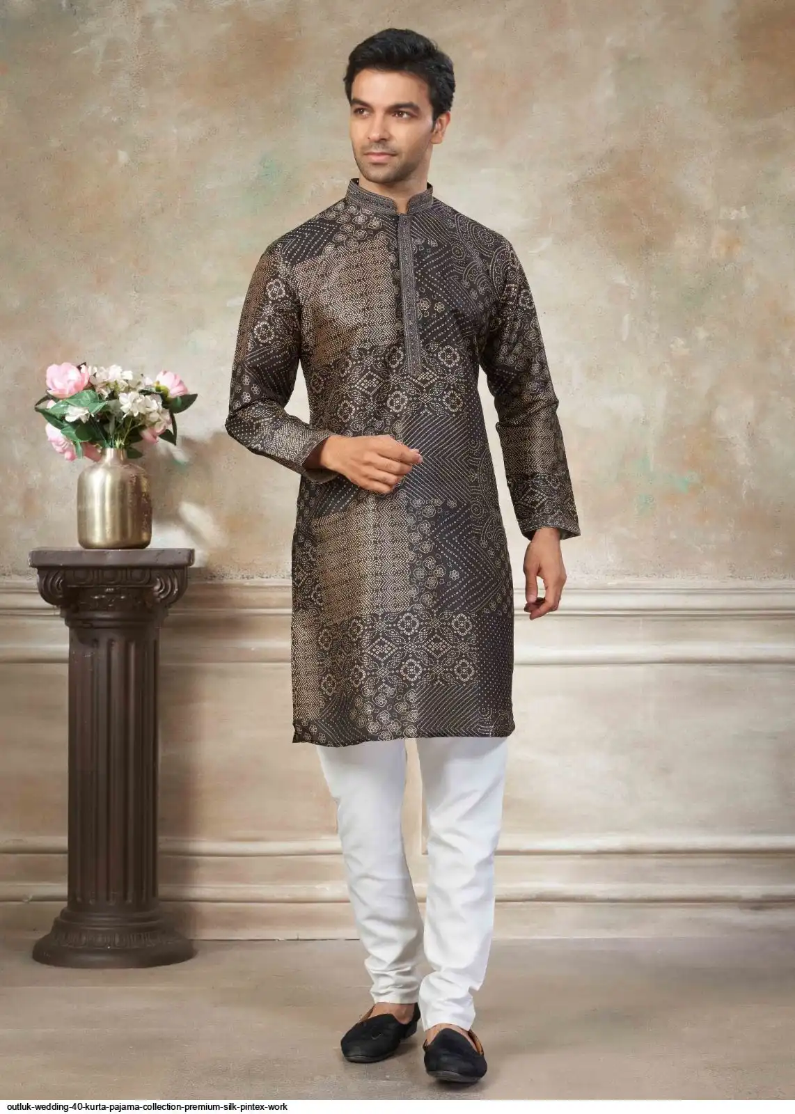 OUTLUK WEDDING 40 KURTA PAJAMA COLLECTION PREMIUM SILK PINTEX WORK F