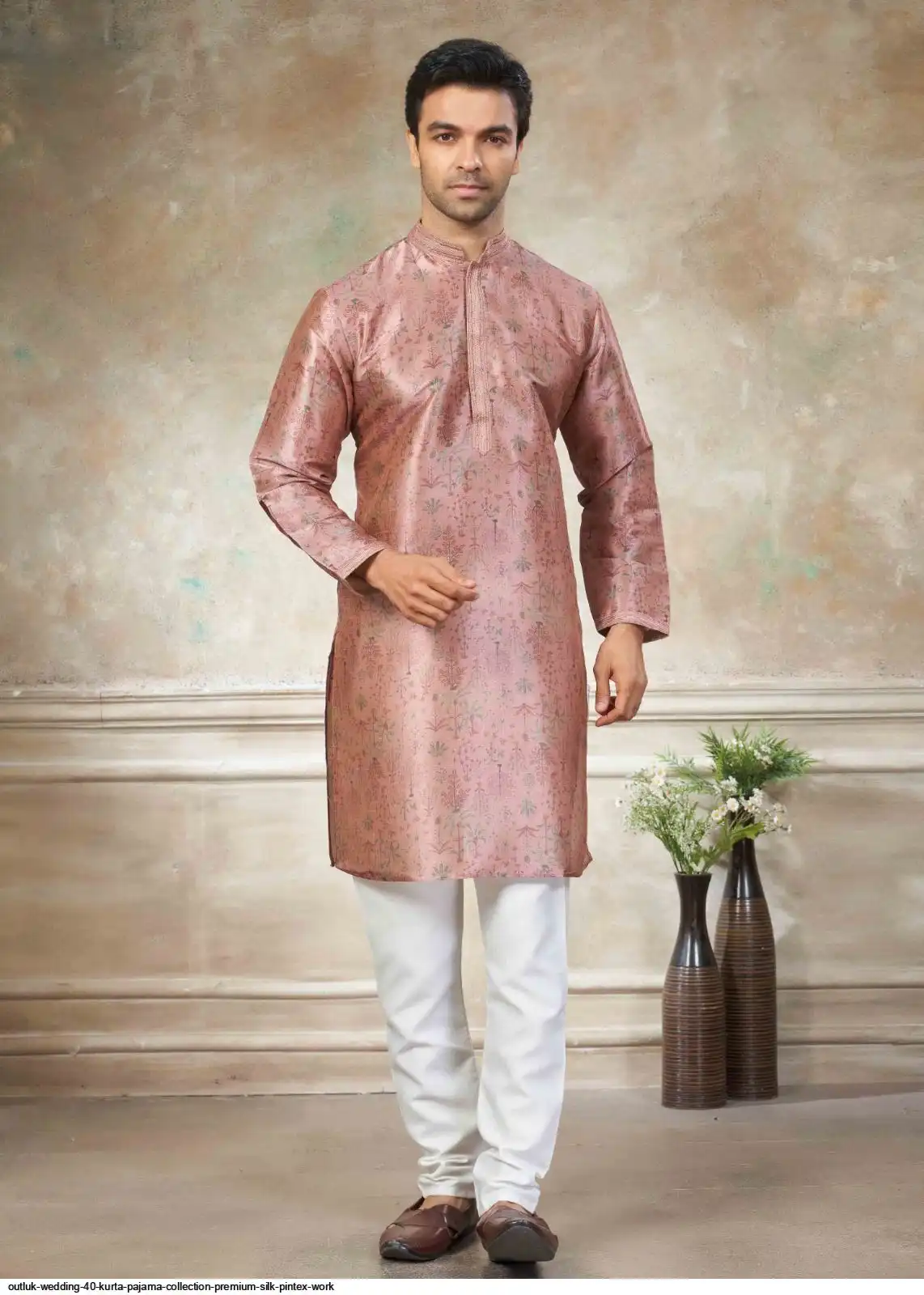 OUTLUK WEDDING 40 KURTA PAJAMA COLLECTION PREMIUM SILK PINTEX WORK C
