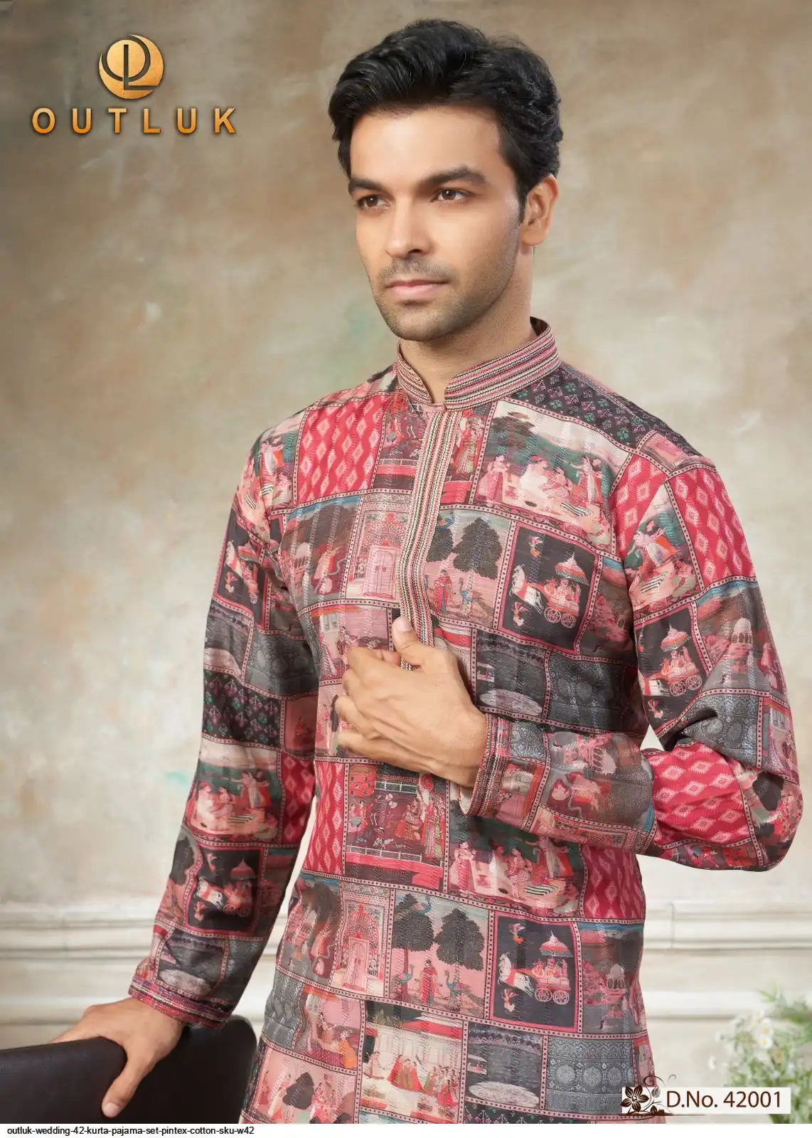 OUTLUK WEDDING 42 KURTA PAJAMA SET PINTEX COTTON SKU W42 42001