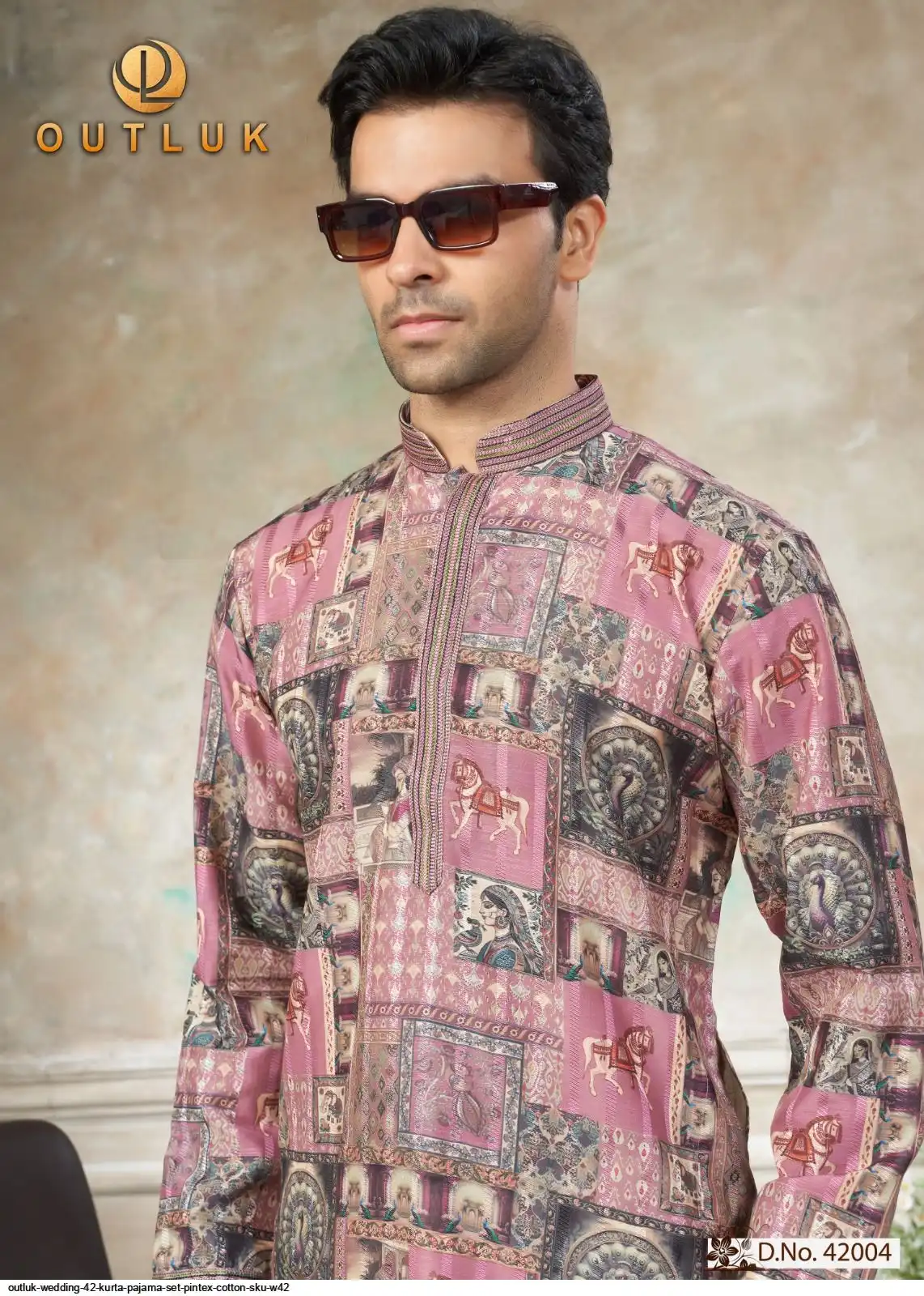 OUTLUK WEDDING 42 KURTA PAJAMA SET PINTEX COTTON SKU W42 42004