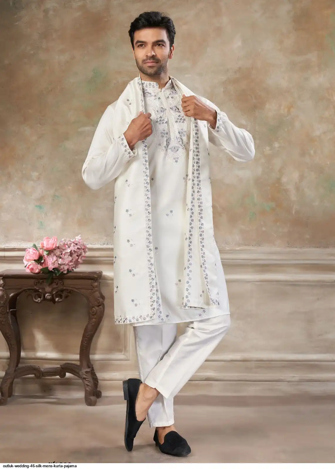 OUTLUK WEDDING 46 SILK MENS KURTA PAJAMA 4602