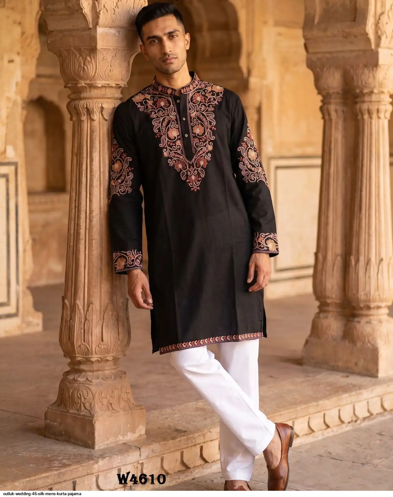 OUTLUK WEDDING 46 SILK MENS KURTA PAJAMA 4610