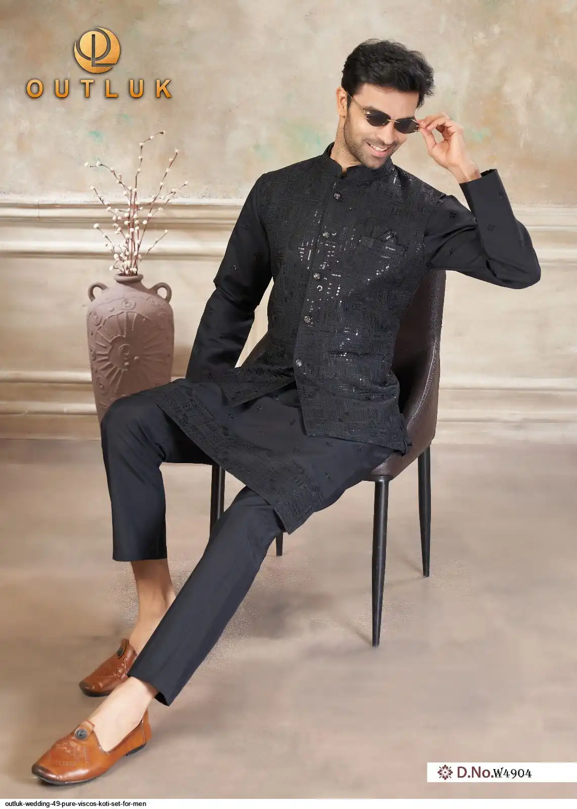 OUTLUK WEDDING 49 PURE VISCOS KOTI SET FOR MEN 4