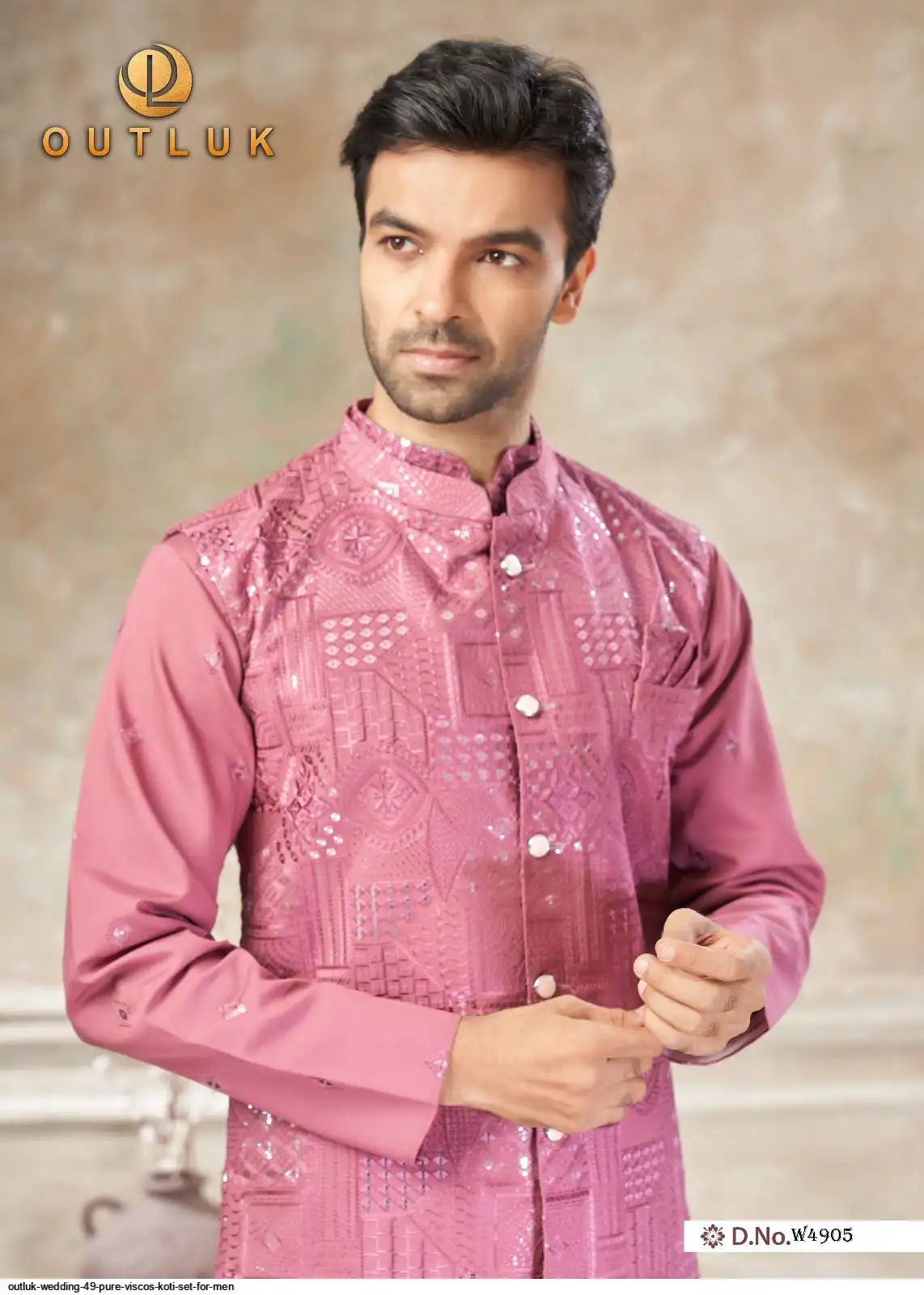 OUTLUK WEDDING 49 PURE VISCOS KOTI SET FOR MEN 5