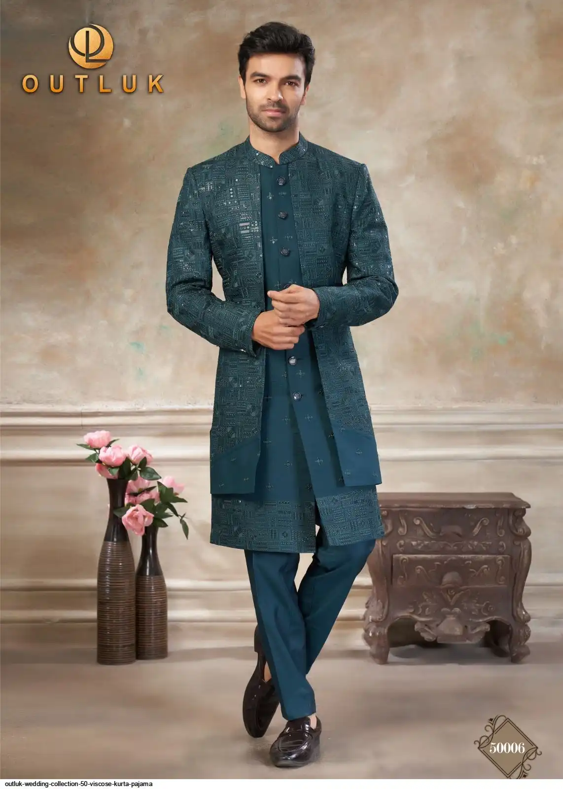 OUTLUK WEDDING COLLECTION 50 VISCOSE KURTA PAJAMA D
