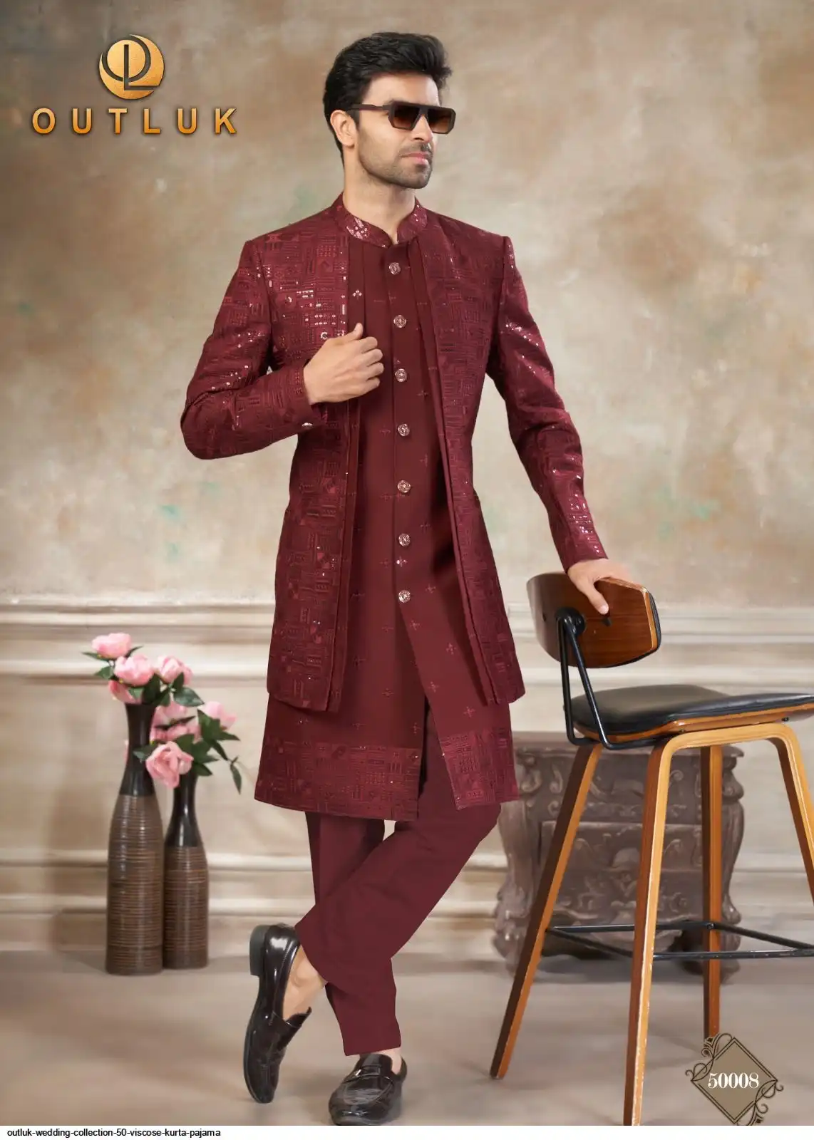 OUTLUK WEDDING COLLECTION 50 VISCOSE KURTA PAJAMA B