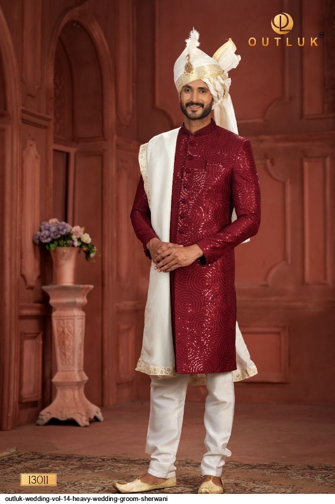 OUTLUK WEDDING VOL 14 HEAVY WEDDING GROOM SHERWANI 13011