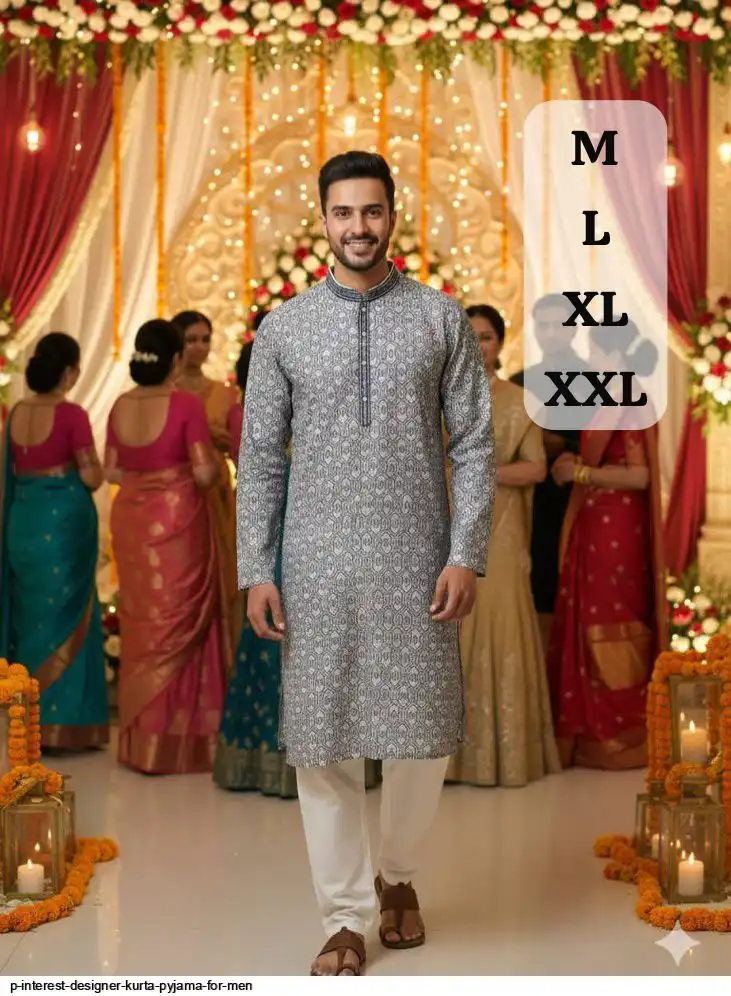 P INTEREST DESIGNER KURTA PYJAMA FOR MEN 4