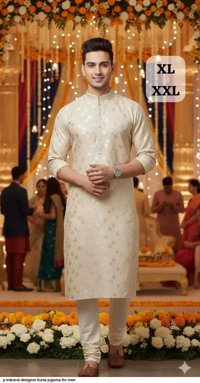 P INTEREST DESIGNER KURTA PYJAMA FOR MEN 7