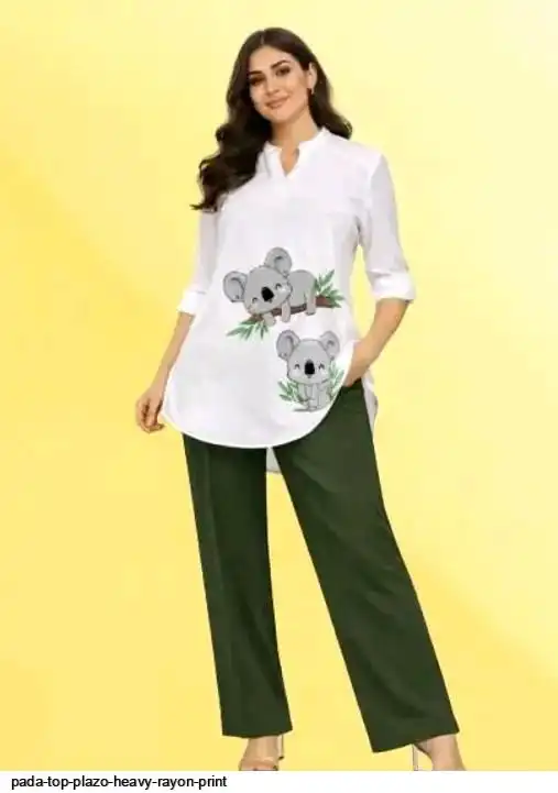 PADA TOP PLAZO HEAVY RAYON PRINT D