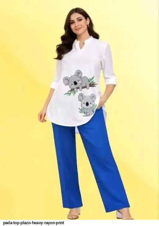 PADA TOP PLAZO HEAVY RAYON PRINT E