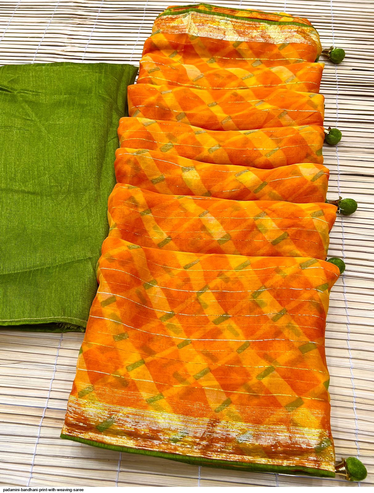 padamini-bandhani-print-with-weaving-saree