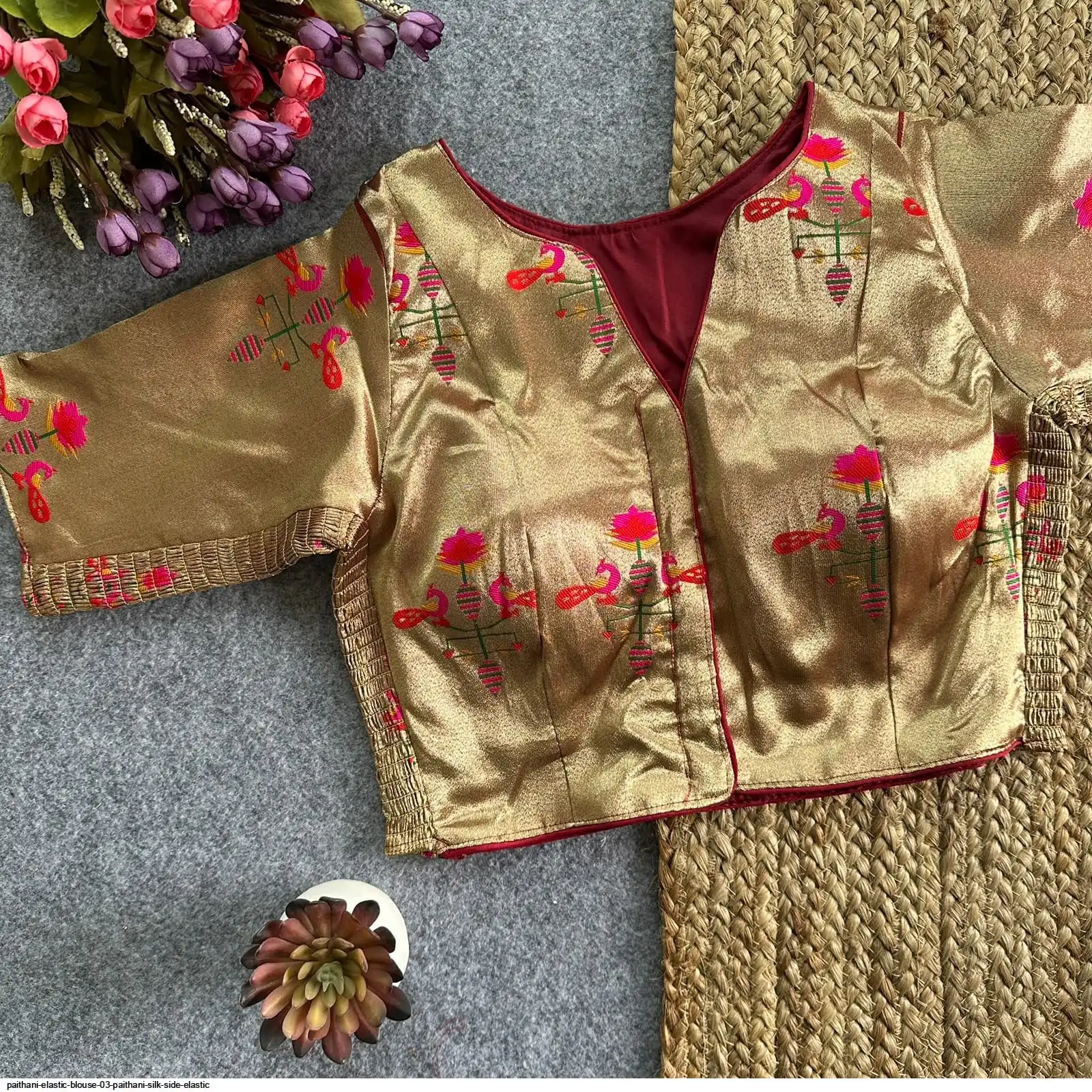 PAITHANI ELASTIC BLOUSE 03 PAITHANI SILK SIDE ELASTIC 1