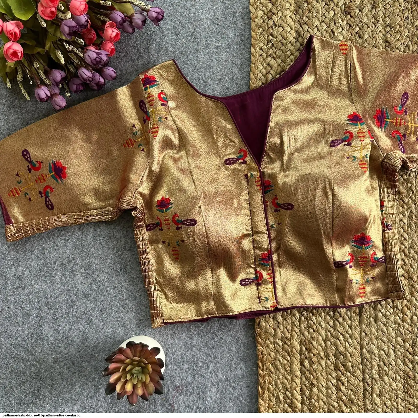 PAITHANI ELASTIC BLOUSE 03 PAITHANI SILK SIDE ELASTIC 3