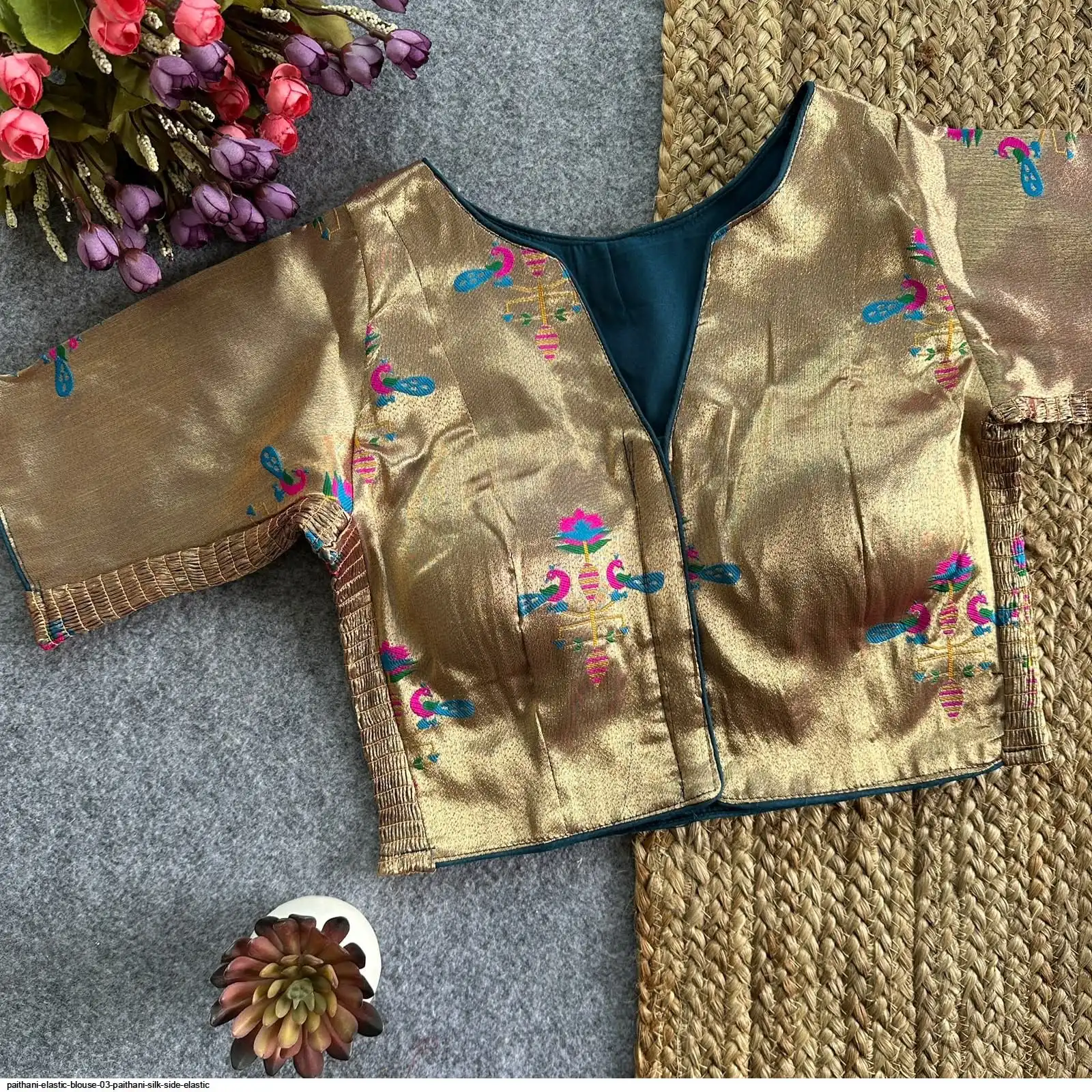 PAITHANI ELASTIC BLOUSE 03 PAITHANI SILK SIDE ELASTIC 5