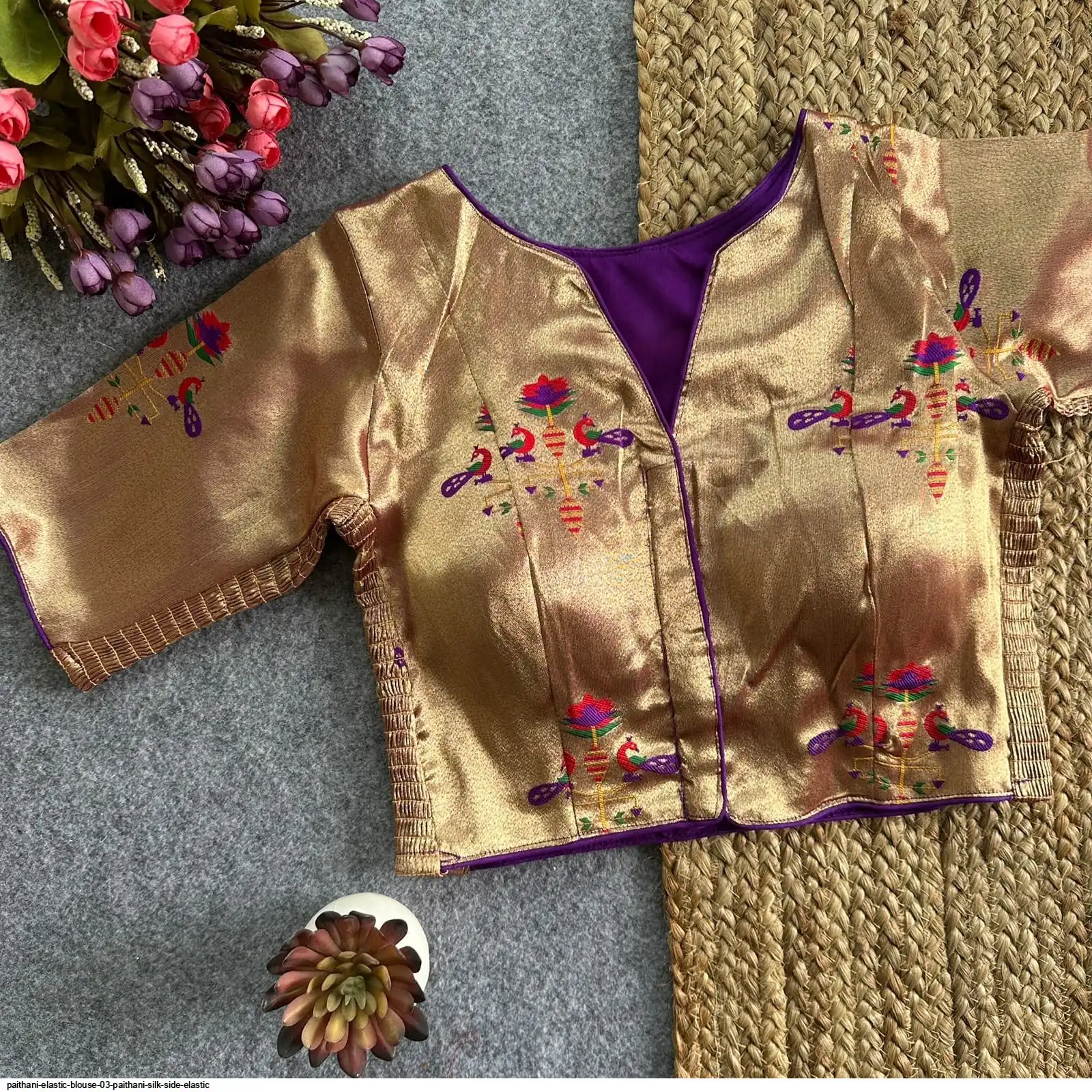 PAITHANI ELASTIC BLOUSE 03 PAITHANI SILK SIDE ELASTIC 4