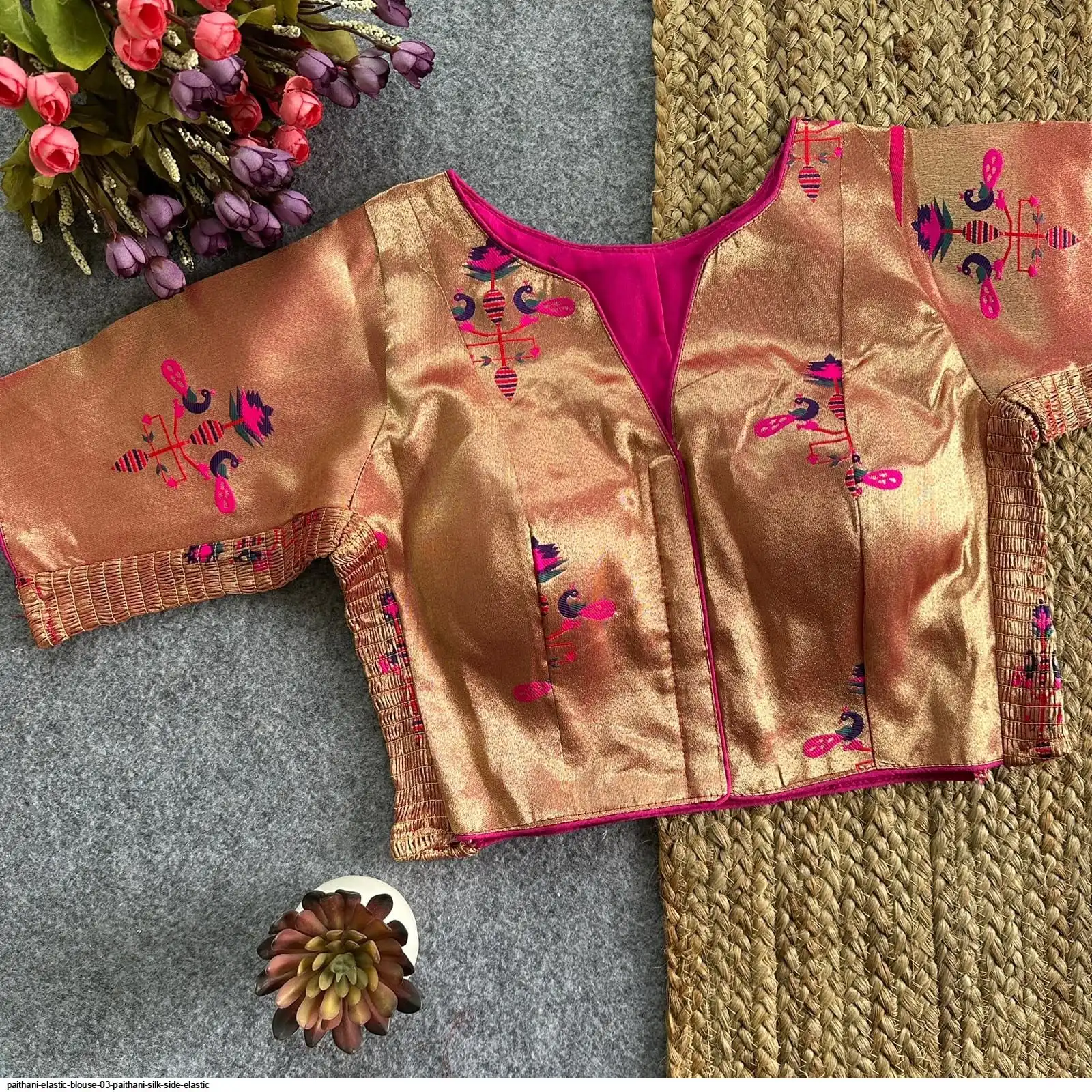 PAITHANI ELASTIC BLOUSE 03 PAITHANI SILK SIDE ELASTIC 6