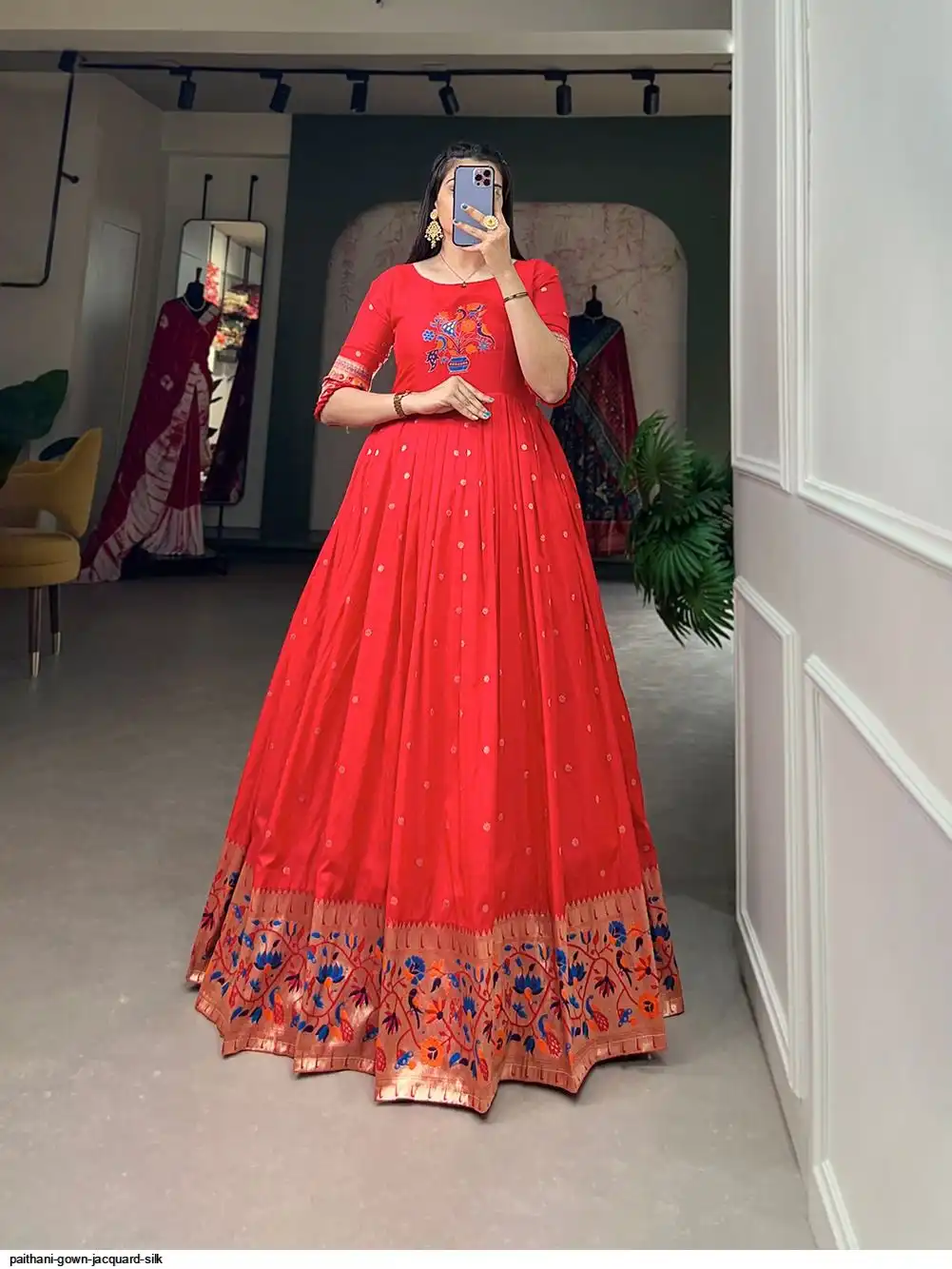 PAITHANI GOWN JACQUARD SILK C