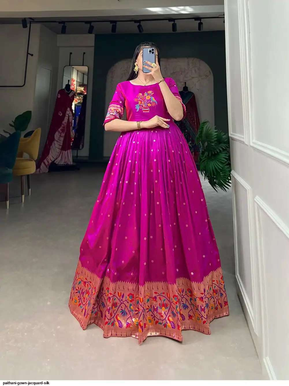 PAITHANI GOWN JACQUARD SILK B