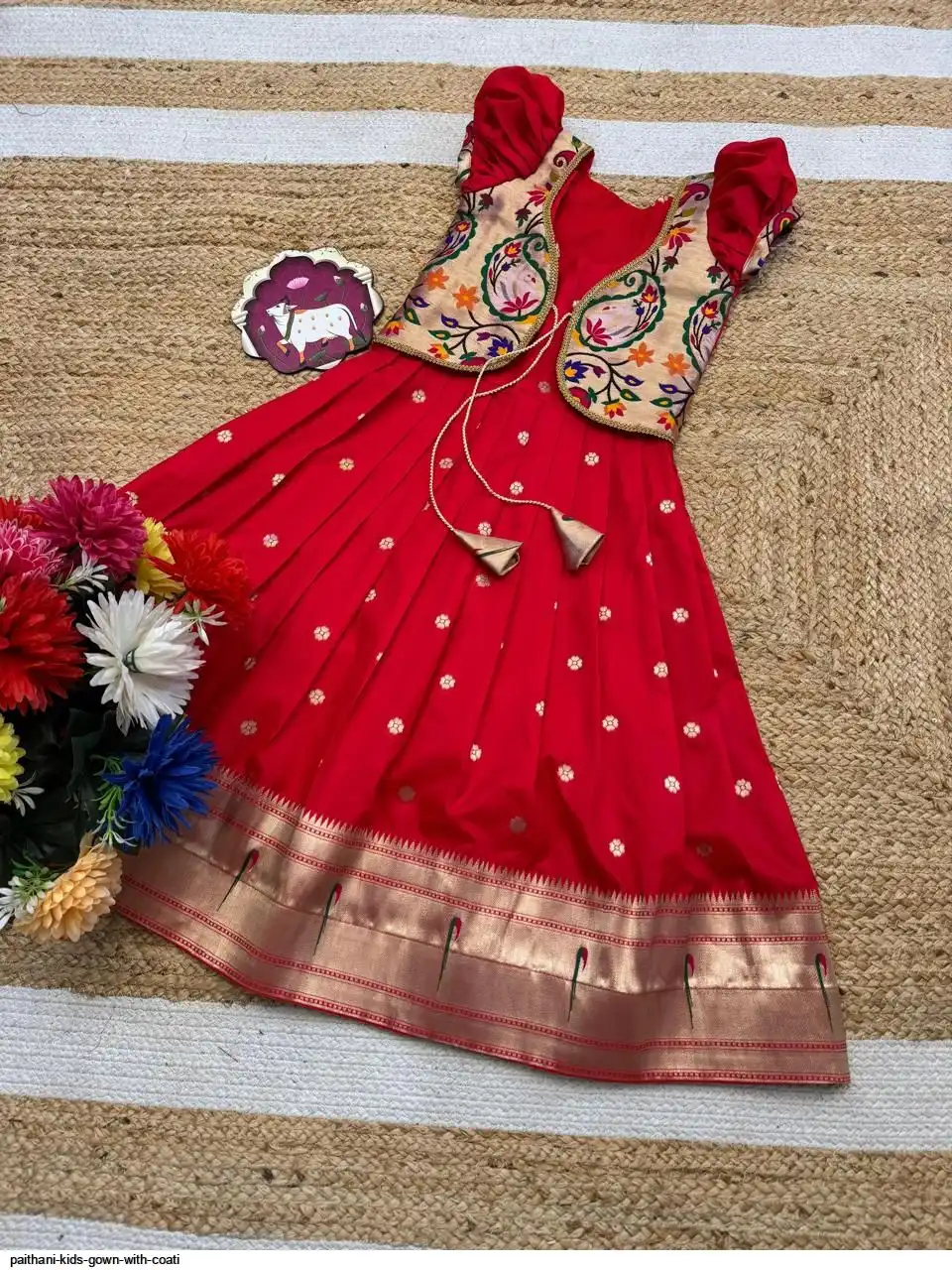 PAITHANI KIDS GOWN WITH COAT B