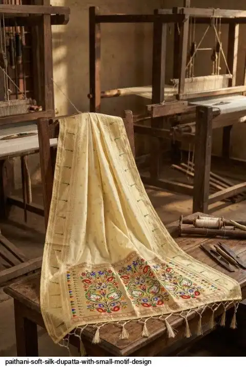 PAITHANI SOFT SILK DUPATTA WITH SMALL MOTIF DESIGN H