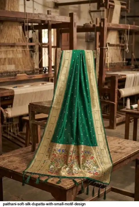 PAITHANI SOFT SILK DUPATTA WITH SMALL MOTIF DESIGN J