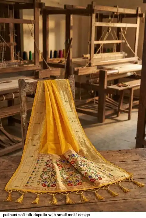 PAITHANI SOFT SILK DUPATTA WITH SMALL MOTIF DESIGN B