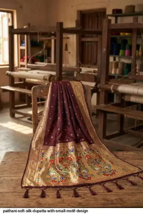 PAITHANI SOFT SILK DUPATTA WITH SMALL MOTIF DESIGN C