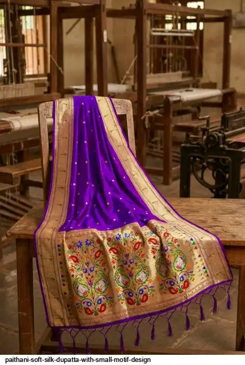 PAITHANI SOFT SILK DUPATTA WITH SMALL MOTIF DESIGN D