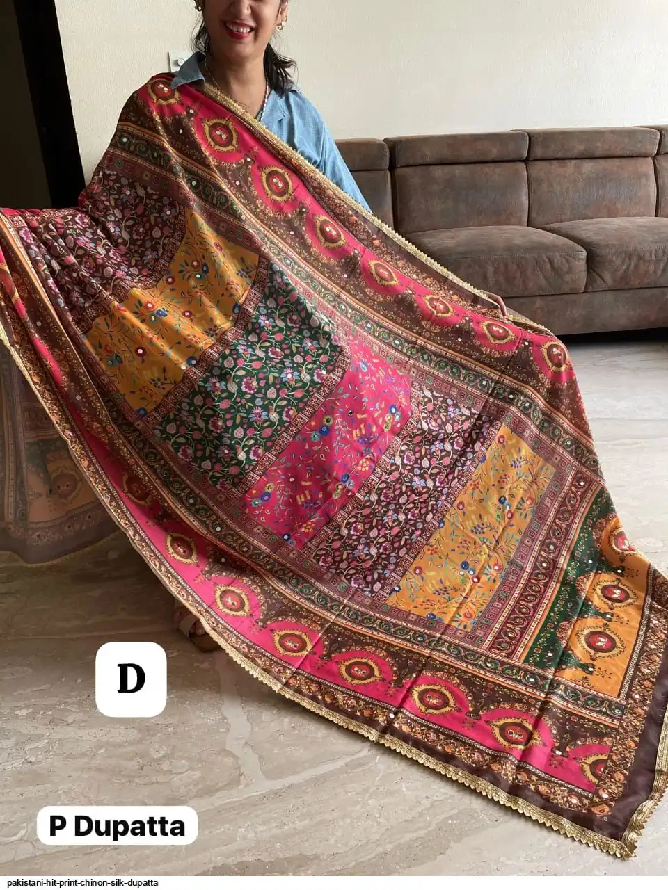 PAKISTANI HIT PRINT CHINON SILK DUPATTA I