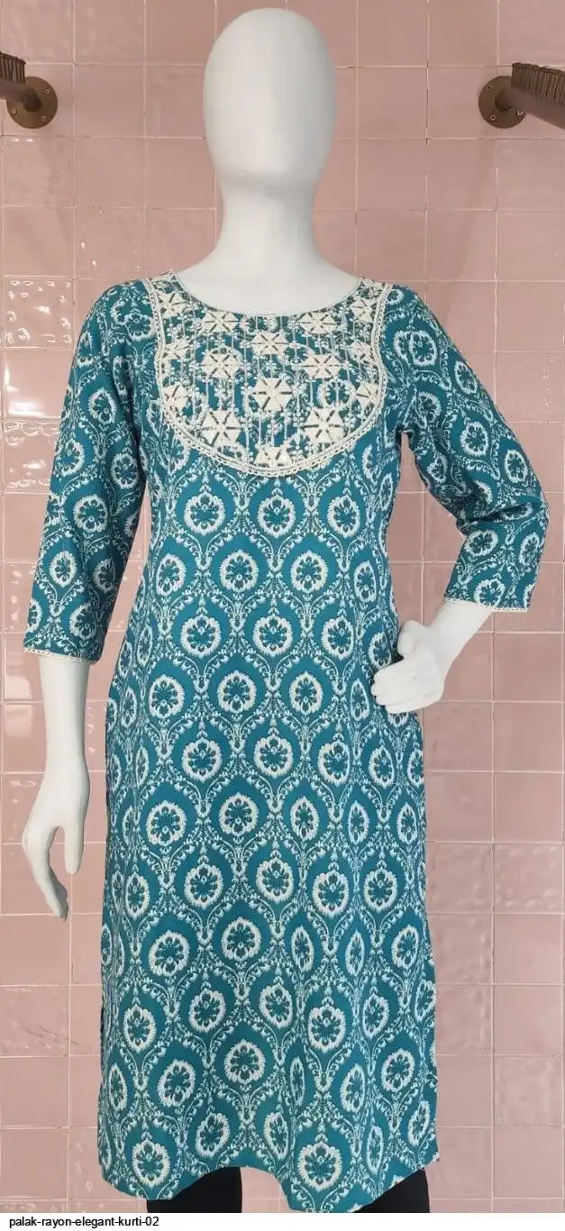 PALAK RAYON ELEGANT KURTI 02