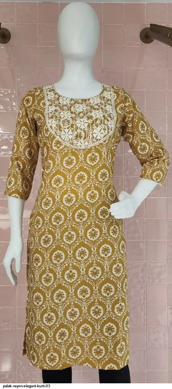 PALAK RAYON ELEGANT KURTI 03