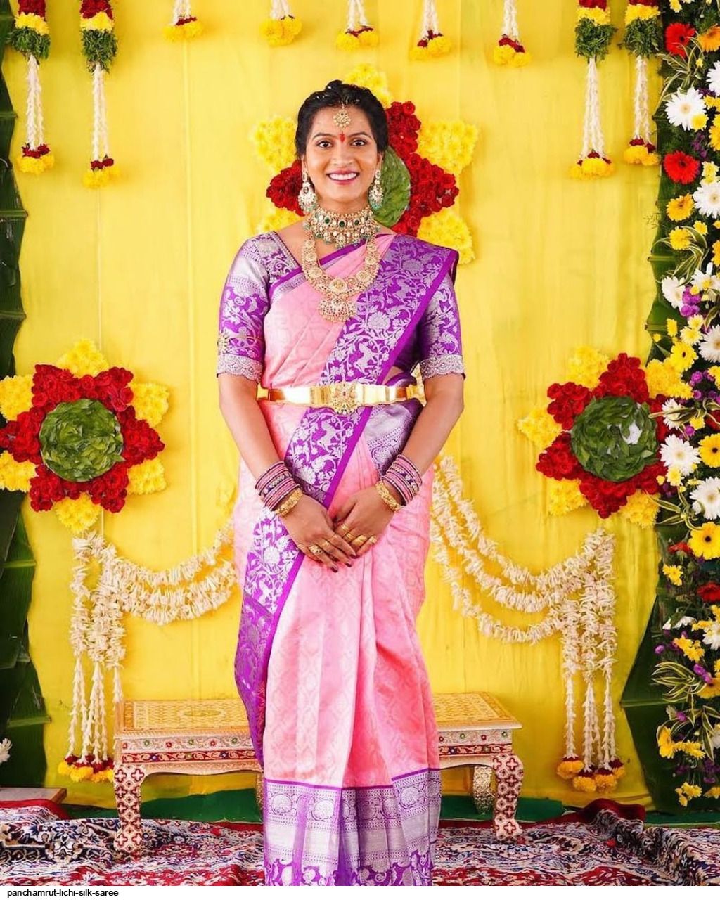 PANCHAMRUT LICHI SILK SAREE