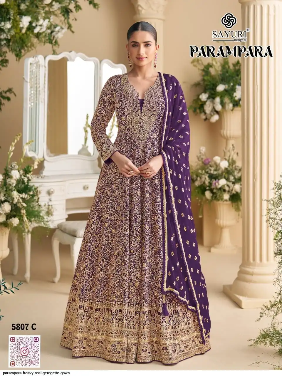 PARAMPARA HEAVY REAL GEROGETTE GOWN A