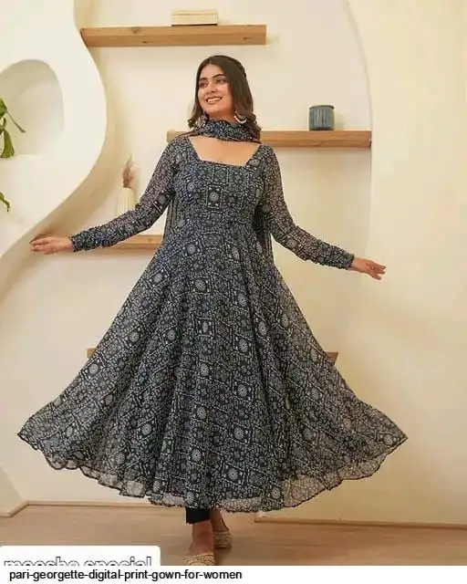 PARI GEORGETTE DIGITAL PRINT GOWN FOR WOMEN A