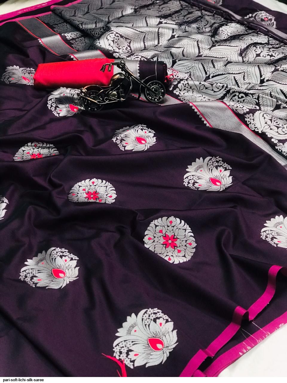 PARI SOFT LICHI SILK SAREE A