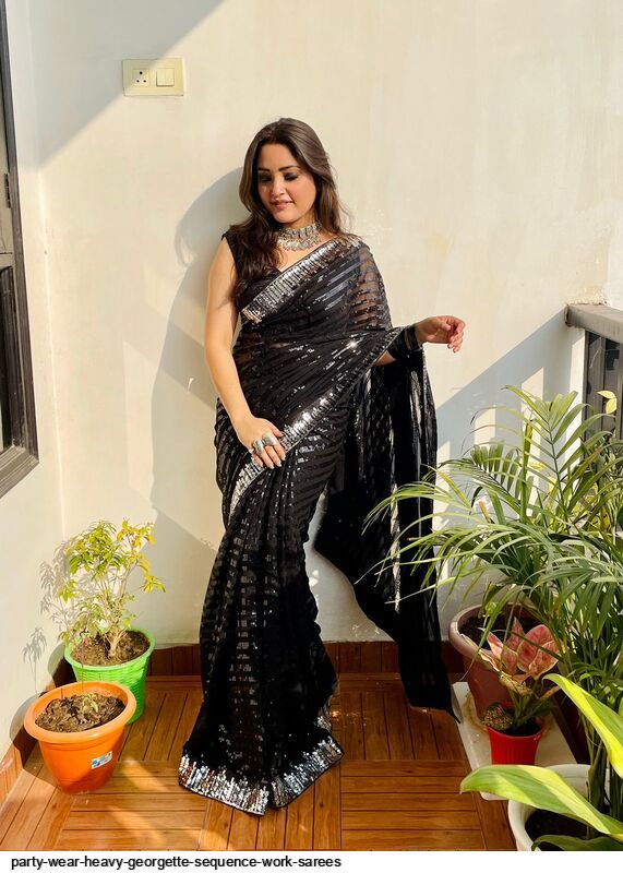 Soft Butterfly Net Saree with Designer Sequence Work saree