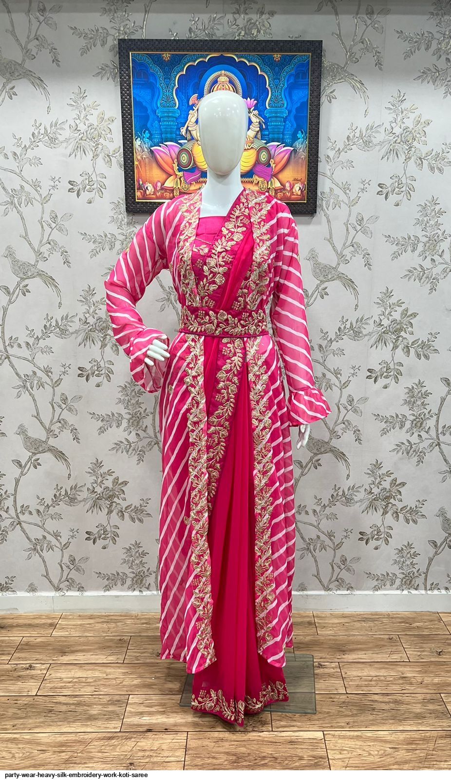 Gorbandh Jacket Saree with Belt for party and wedding