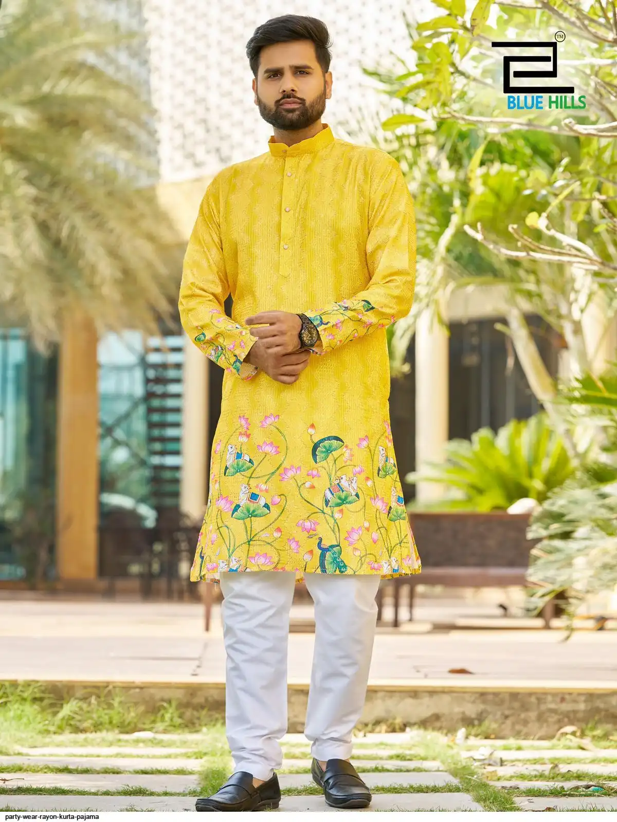 PARTY WEAR RAYON KURTA PAJAMA C