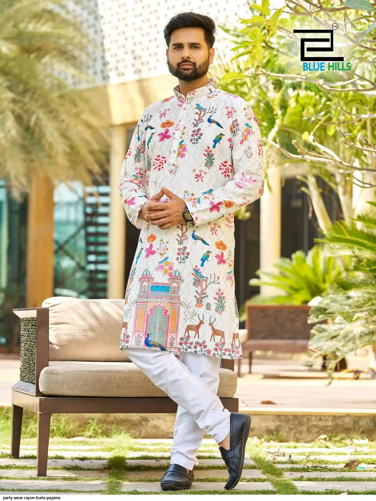 PARTY WEAR RAYON KURTA PAJAMA D