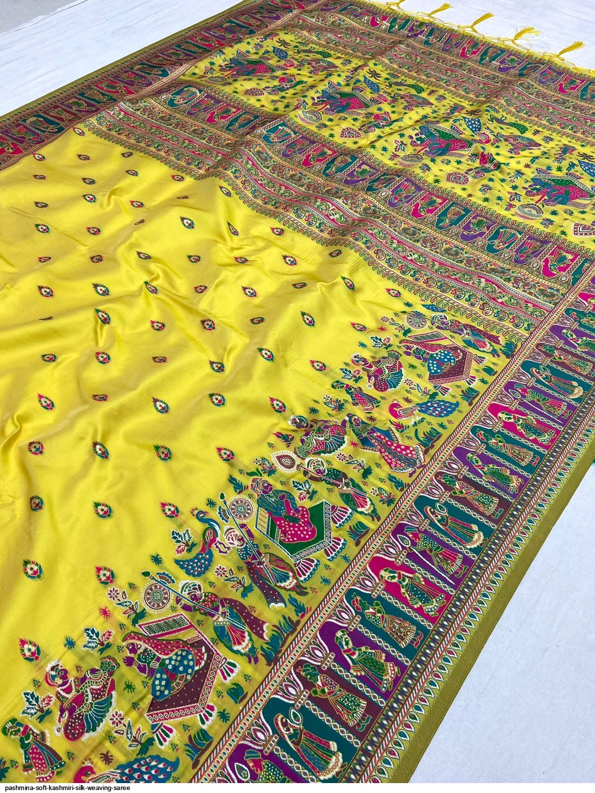 Shimmering Indian Ethnic Silk Saree Evening Pashmina Shawl Scarf Wrap