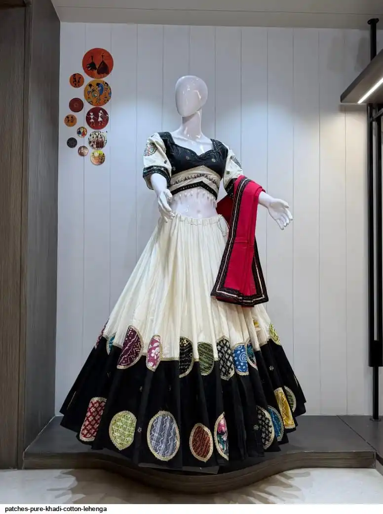 PATCHES PURE KHADI COTTON LEHENGA 2