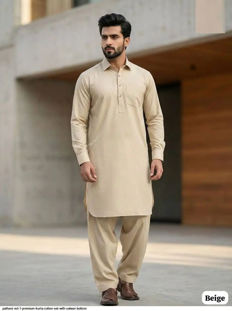 PATHANI VOL 1 PREMIUM KURTA COTTON SET WITH SALWAR BOTTOM B
