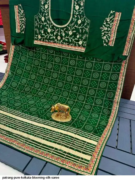 PATRANG PURE KOLKATA BLOOMING SILK SAREE E