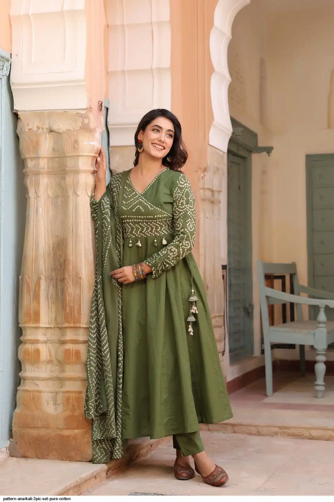 PATTERN ANARKALI 3PIC SET PURE COTTON B